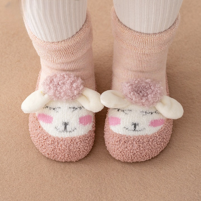 Curious Lamb Fleece Sock Shoes