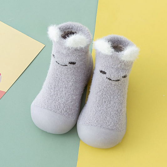 Smiling Fleece Sock Shoes