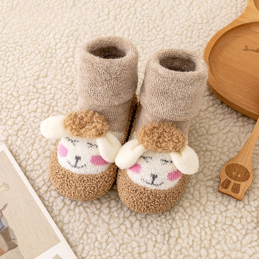 Curious Lamb Fleece Sock Shoes